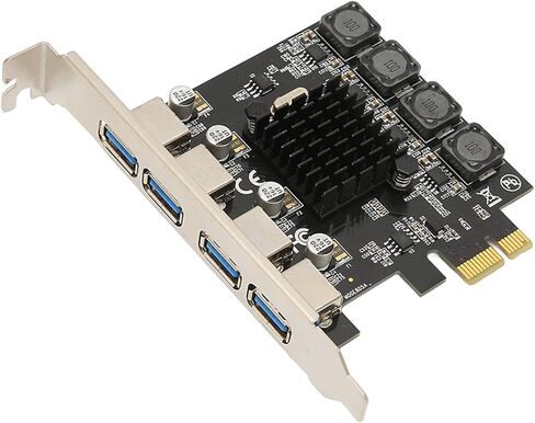 PCIE to USB 3.0 Expansion Card, 4 Port 5Gbps High Speed USB Hub Controller, Self Powered, Compatible with 11/10/8/7/ &, for PCI Express X1 X4 X8 X16 Slot in Kuwait