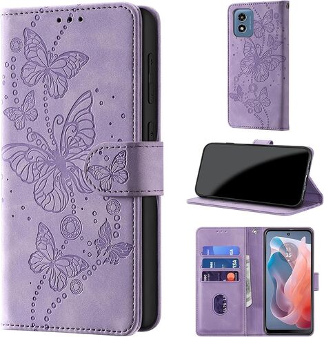محفظة حافظة لهاتف Motorola Moto G Play 2024، [RFID Blocking] حامل 3 بطاقات [هيكل TPU مقاوم للصدمات]، غطاء قلاب واقٍ من جلد البولي يوريثان بإغلاق مغناطيسي مقاس 6.5 بوصة، أزرق فاتح in Kuwait