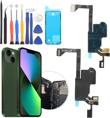 سماعة أذن لهاتف iPhone 13 Mini سماعات أذن بديلة لهاتف iPhone 13 Mini مكبر صوت بديل مستشعر القرب الخفيف كابل مرن مجموعة سماعات الأذن مع أدوات in Kuwait