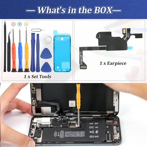 سماعة أذن لهاتف iPhone 13 Mini سماعات أذن بديلة لهاتف iPhone 13 Mini مكبر صوت بديل مستشعر القرب الخفيف كابل مرن مجموعة سماعات الأذن مع أدوات in Kuwait