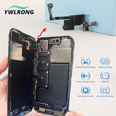 سماعة أذن لهاتف iPhone 13 Mini سماعات أذن بديلة لهاتف iPhone 13 Mini مكبر صوت بديل مستشعر القرب الخفيف كابل مرن مجموعة سماعات الأذن مع أدوات in Kuwait