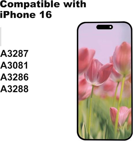 شاشة OLED بديلة لشاشة iPhone 16 [OLED ناعمة، وليس LCD صلبة]، مجموعة رقمية عالية الدقة ثلاثية الأبعاد تعمل باللمس مع مجموعة أدوات إصلاح، لاصق مقاوم للماء، واقي شاشة in Kuwait