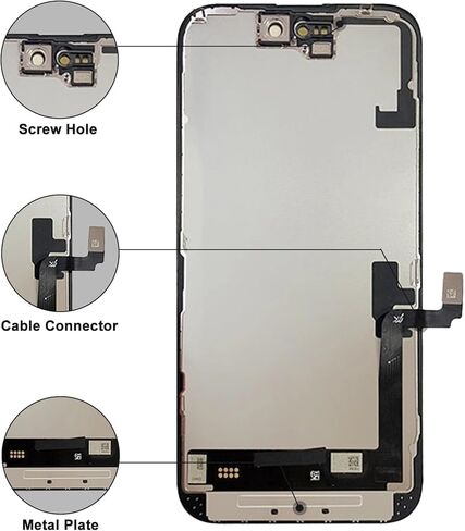 شاشة OLED بديلة لشاشة iPhone 16 [OLED ناعمة، وليس LCD صلبة]، مجموعة رقمية عالية الدقة ثلاثية الأبعاد تعمل باللمس مع مجموعة أدوات إصلاح، لاصق مقاوم للماء، واقي شاشة in Kuwait