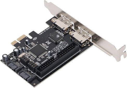 بطاقة وحدة التحكم Zunate Serial ATA PCI Express، محول PCIe مع 1 ESATA خارجي ومنفذ داخلي لمحركات الأقراص الصلبة Ultra ATA 133 وسرعة نقل 3 جيجا بايت في الثانية in Kuwait
