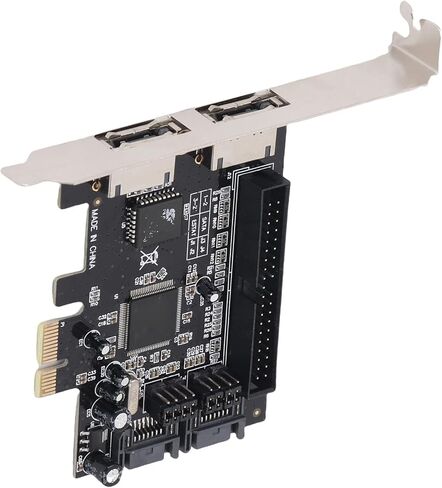 بطاقة وحدة التحكم Zunate Serial ATA PCI Express، محول PCIe مع 1 ESATA خارجي ومنفذ داخلي لمحركات الأقراص الصلبة Ultra ATA 133 وسرعة نقل 3 جيجا بايت في الثانية in Kuwait