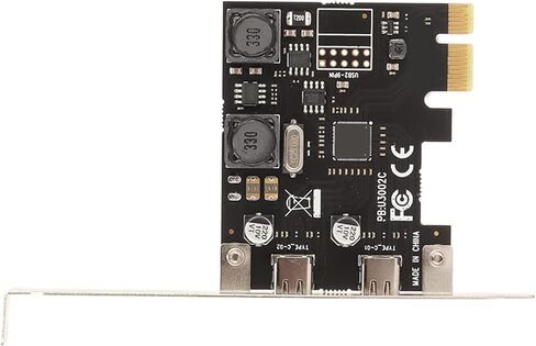 Zunate PCIe to USB C Expansion Card, 2-Port 5Gbps Super Speed, Independent Fuse & Capacitor Protection, Compatible with /7/8/10, Fits PCIe X1/x4/x8/x16 Slots in Kuwait