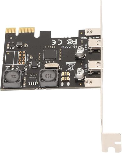 Zunate PCIe to USB C Expansion Card, 2-Port 5Gbps Super Speed, Independent Fuse & Capacitor Protection, Compatible with /7/8/10, Fits PCIe X1/x4/x8/x16 Slots in Kuwait