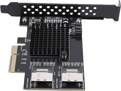بطاقة توسيع Zunate PCIe إلى Serial ATA، 4X PCI Express إلى 2 منفذ SFF 8087 ومحول 1 منفذ 3.0 لنقل بيانات خادم سطح المكتب 9 محركات أقراص NAS، بسرعة 6 جيجابت في الثانية in Kuwait