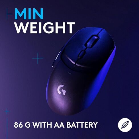 Logitech G309 Lightspeed Wireless Gaming Mouse, Lightweight, LIGHTFORCE Hybrid Switches, Hero 25K Sensor, 300+ Hour Battery Life with AA Battery, 6 Programmable Buttons, PC & Mac - Black (Renewed) in Kuwait