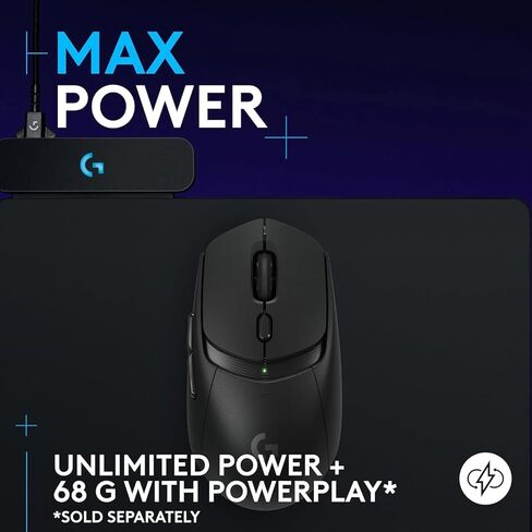 Logitech G309 Lightspeed Wireless Gaming Mouse, Lightweight, LIGHTFORCE Hybrid Switches, Hero 25K Sensor, 300+ Hour Battery Life with AA Battery, 6 Programmable Buttons, PC & Mac - Black (Renewed) in Kuwait