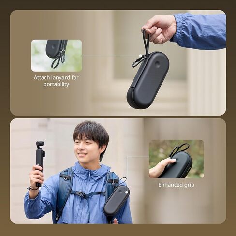 حقيبة حمل صغيرة الحجم لجيب DJI 4/3، مقاومة للانسكاب والصدمات، حقيبة حمل محمولة الكل في واحد مع حبل للكاميرا والملحقات، يمكنها حمل بطاقات SD والمرشحات والكابلات - 5992 in Kuwait
