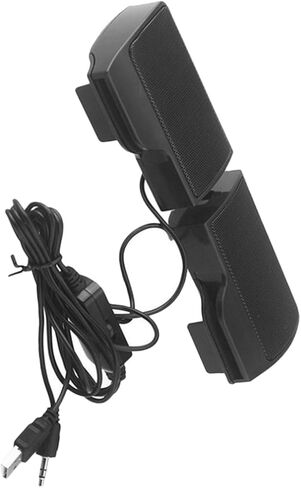 مكبر صوت Holibanna USB بمشبك على الكمبيوتر، صندوق صوت محمول لسطح المكتب، مكبر صوت أنيق مدمج يعمل بمنفذ USB لأجهزة الكمبيوتر المحمول والكمبيوتر الشخصي واستخدام الوسائط المتعددة in Kuwait