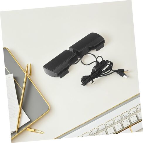 مكبر صوت Holibanna USB بمشبك على الكمبيوتر، صندوق صوت محمول لسطح المكتب، مكبر صوت أنيق مدمج يعمل بمنفذ USB لأجهزة الكمبيوتر المحمول والكمبيوتر الشخصي واستخدام الوسائط المتعددة in Kuwait