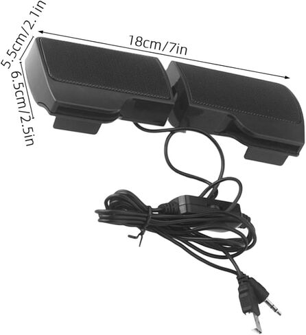 مكبر صوت Holibanna USB بمشبك على الكمبيوتر، صندوق صوت محمول لسطح المكتب، مكبر صوت أنيق مدمج يعمل بمنفذ USB لأجهزة الكمبيوتر المحمول والكمبيوتر الشخصي واستخدام الوسائط المتعددة in Kuwait