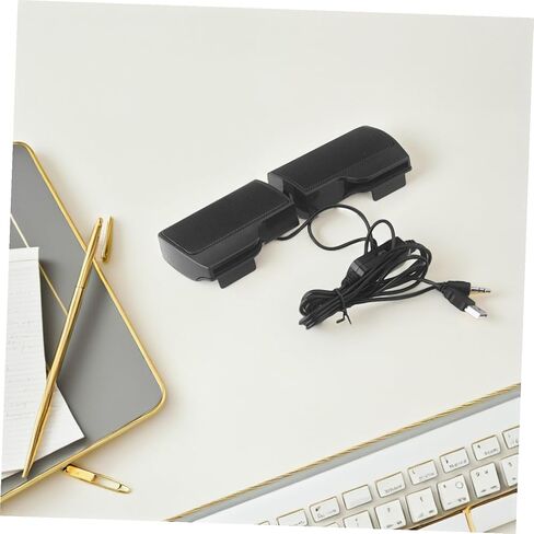 KALLORY USB Computer Speaker Clip-on for Laptop and Desktop, USB Powered Desktop Loudspeaker with Monitor Clamp, Multi-Purpose Voice Box for Home, Office, and Dormitory Use in Kuwait