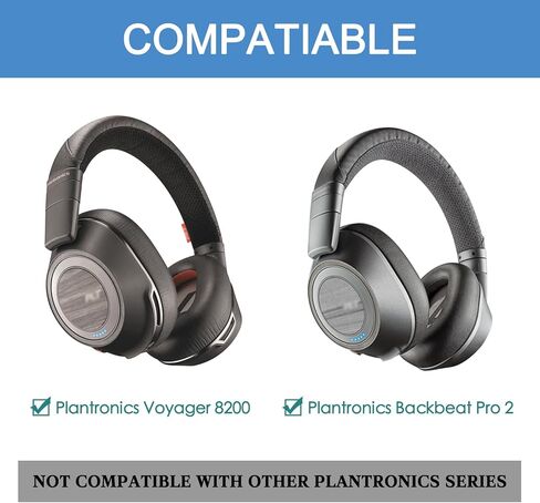استبدال وسائد الأذن GVOEARS لسماعات الرأس Plantronics Voyager 8200 UC/Backbeat Pro 2، نسيج حريري ثلجي ممتاز أكثر نعومة من إسفنج الذاكرة وإلغاء الضوضاء in Kuwait