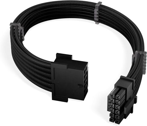 X-Enlazar 12V-2x6 PCIe 5.1 GPU Extension Cable - Individually Sleeved with Braiding & Combs, 16AWG Wire, 300mm Length - Black in Saudi Arabia