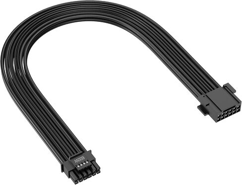 X-Enlazar 12V-2x6 PCIe 5.1 GPU Extension Cable - Individually Sleeved with Braiding & Combs, 16AWG Wire, 300mm Length - Black in Saudi Arabia