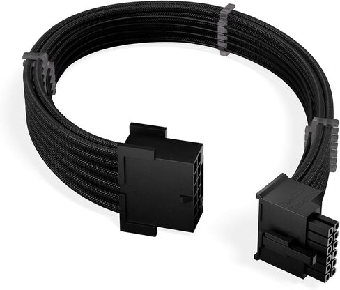 X-Enlazar 12V-2x6 PCIe 5.1 GPU Extension Cable - Individually Sleeved with Braiding & Combs, 16AWG Wire, 300mm Length - Black in Saudi Arabia