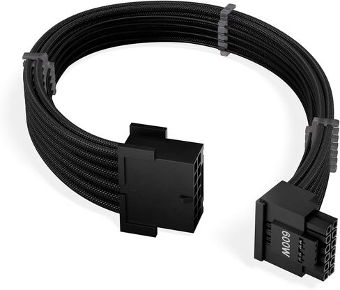 X-Enlazar 12V-2x6 PCIe 5.1 GPU Extension Cable - Individually Sleeved with Braiding & Combs, 16AWG Wire, 300mm Length - Black in Saudi Arabia
