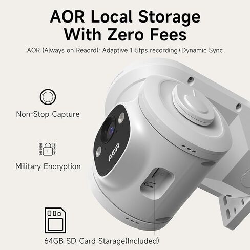 4G LTE Cellular Solar Security Camera Wireless Outdoor, No WiFi 2.5K Solar Powered Camera, Pan and Tilt, with SIM Card and 64GB SD Card, Color Night Vision, AI Motion Tracking, 2 Way Talk in Kuwait