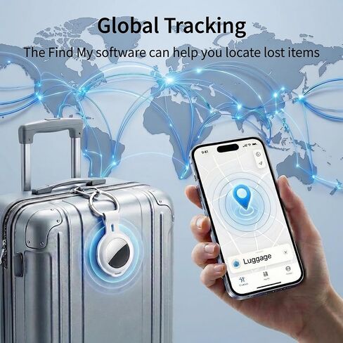 علامات التتبع 2 حزمة [معتمدة من Apple MFi] تعمل مع Apple Find My (iOS فقط) Air Bluetooth Smart Item Locator Tag Key Finder مقاوم للماء في جميع أنحاء العالم جهاز تتبع للأمتعة ومحفظة الحيوانات الأليفة والأطفال والكلاب in Kuwait