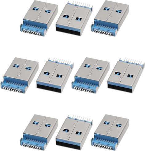 PCB USB موصل USB-AM 3.0 ذكر جاك 9 دبوس SMT 180 درجة 10 قطعة، WuJuntool in Kuwait