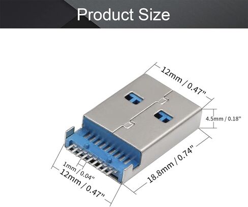 PCB USB موصل USB-AM 3.0 ذكر جاك 9 دبوس SMT 180 درجة 10 قطعة، WuJuntool in Kuwait