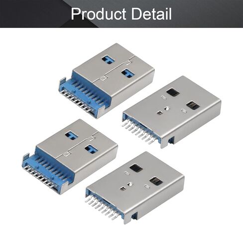 PCB USB موصل USB-AM 3.0 ذكر جاك 9 دبوس SMT 180 درجة 10 قطعة، WuJuntool in Kuwait