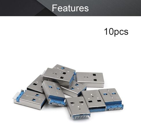 PCB USB موصل USB-AM 3.0 ذكر جاك 9 دبوس SMT 180 درجة 10 قطعة، WuJuntool in Kuwait