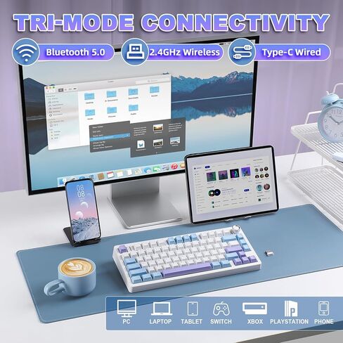 لوحة مفاتيح ميكانيكية N75 V2 + ماوس ألعاب Zero 1 Pro in Kuwait