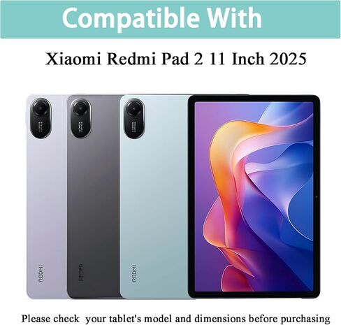 Detachable Keyboard Case for Xiaomi Redmi Pad 2 11 inch 2025, 7-Color Backlight Magnetic Removable Keyboard Case for Xiaomi Redmi Pad 2 11“ 2025 with Pen Holder, 3 Angles Adjustment, Black in Kuwait