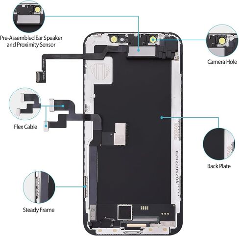 لشاشة iPhone X بديلة LCD 5.8 بوصة ثلاثية الأبعاد تعمل باللمس محول رقمي مجموعة كاملة مع مكبر صوت الأذن أدوات إصلاح مستشعر القرب A1865 A1901 A1902 in Kuwait