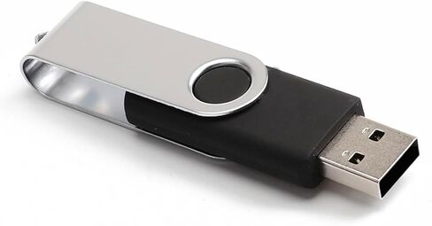 محرك أقراص فلاش USB سعة 32 جيجابايت مع محول من النوع C وحبل، محرك أقراص USB 2.0 معدني عالي السرعة قابل للدوران 360 درجة للهاتف/الوسادة/الكمبيوتر الشخصي/الكمبيوتر المحمول - (أسود 32 جيجابايت) in Kuwait
