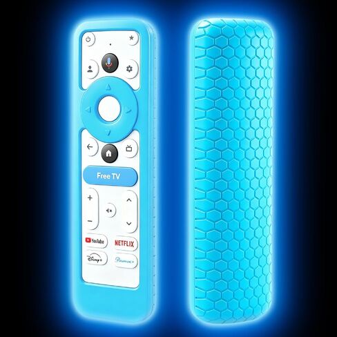 غطاء حماية من السيليكون لجهاز Onn Google TV 4K Plus/Pro Streaming Device (2024) Android TV Box جهاز التحكم عن بعد وحامل حماية الجلد، مقاوم للصدمات، غطاء خلفي مضاد للانزلاق - أخضر متوهج in Kuwait