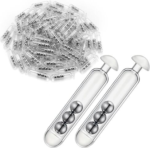 Soulchen 90 Pcs Fishing Bait Rattles Bait Weight with Rattling Beads Fishing Rattles Shake, Plastic & Stainless Steel Beads, Ideal for Freshwater & Saltwater in Kuwait