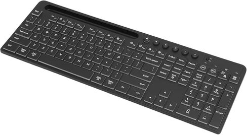 مجموعة لوحة مفاتيح وماوس لاسلكية من POCREATION 2.4G 115 مفتاحًا مع إضاءة خلفية RGB ومفاتيح الوسائط المتعددة وحامل هاتف لوحة المفاتيح الرقمية للكمبيوتر المحمول بنظام التشغيل OS in Kuwait