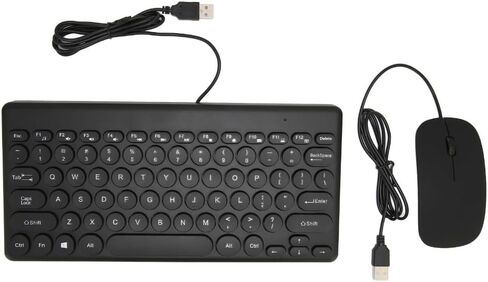 مجموعة لوحة المفاتيح والماوس 78 مفتاحًا و4 أزرار - تصميم مريح USB سلكي مع أغطية مفاتيح مستديرة للكمبيوتر المكتبي والاستخدام المنزلي in Kuwait