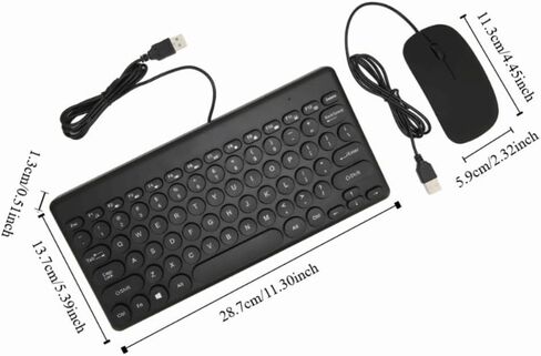 مجموعة لوحة المفاتيح والماوس 78 مفتاحًا و4 أزرار - تصميم مريح USB سلكي مع أغطية مفاتيح مستديرة للكمبيوتر المكتبي والاستخدام المنزلي in Kuwait