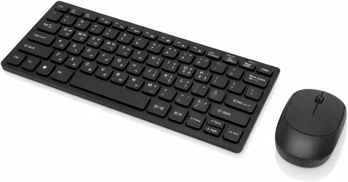 Yoidesu Wireless Korean Keyboard Mouse Combo 2.4GHz 78 Key Slim Lightweight Set with Silent Mouse and USB Receiver for PC Laptop Home Office Use, Mini Wireless Keyboard and in Kuwait