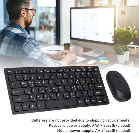 Yoidesu Wireless Korean Keyboard Mouse Combo 2.4GHz 78 Key Slim Lightweight Set with Silent Mouse and USB Receiver for PC Laptop Home Office Use, Mini Wireless Keyboard and in Kuwait