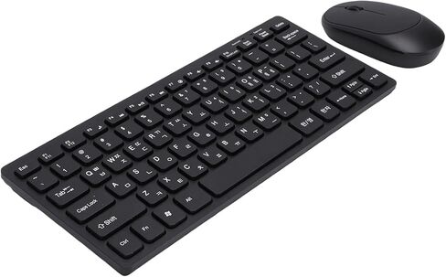 Yoidesu Wireless Korean Keyboard Mouse Combo 2.4GHz 78 Key Slim Lightweight Set with Silent Mouse and USB Receiver for PC Laptop Home Office Use, Mini Wireless Keyboard and in Kuwait