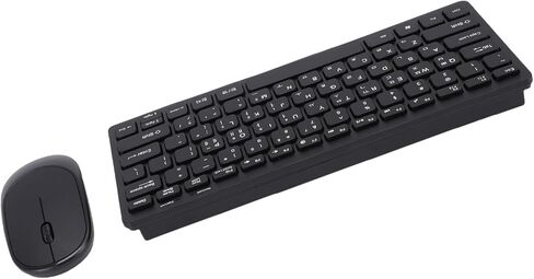 Yoidesu Wireless Korean Keyboard Mouse Combo 2.4GHz 78 Key Slim Lightweight Set with Silent Mouse and USB Receiver for PC Laptop Home Office Use, Mini Wireless Keyboard and in Kuwait