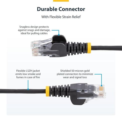 StarTech.com كابل إيثرنت CAT6 أحمر نحيف 9 بوصة، Snagless RJ45، LSZH، 28AWG نحاس عاري نقي، كابل/سلك تصحيح الشبكة النحيف in Kuwait