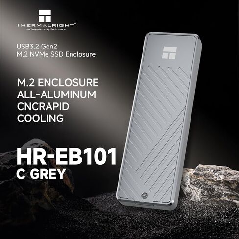 غطاء Thermalright HR-EB101 C مصنوع من الألومنيوم باللون الرمادي مع تبريد نشط، حاوية بروتوكول NVMe. USB 3.2 Gen 2، نقل عالي السرعة بسرعة 10 جيجابت في الثانية. مناسب لأجهزة الكمبيوتر والأجهزة اللوحية وما إلى ذلك. ناقل حركة ثابت. رمادي in Kuwait