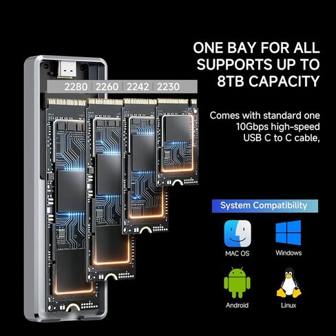 غطاء Thermalright HR-EB101 C مصنوع من الألومنيوم باللون الرمادي مع تبريد نشط، حاوية بروتوكول NVMe. USB 3.2 Gen 2، نقل عالي السرعة بسرعة 10 جيجابت في الثانية. مناسب لأجهزة الكمبيوتر والأجهزة اللوحية وما إلى ذلك. ناقل حركة ثابت. رمادي in Kuwait