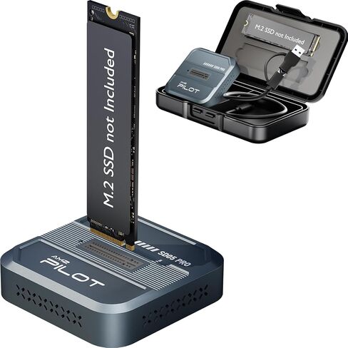 M.2 SSD to USB C Reader Dock & Travel Case 10Gbps Triple Cooling | Tool-Free NVMe PCIe SATA NGFF SSD Adapter External Storage, RTL9210C Chip M2 Enclosure with Protective Case, Aluminum Gray in Saudi Arabia