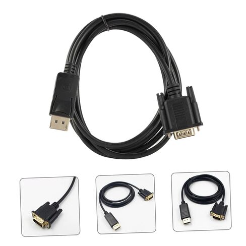 1.8M Displayport to Vga Cable High Definition Video Adapter for Monitor Projector Stable Performance Easy to Use Compatible with Desktop Computers More in Kuwait