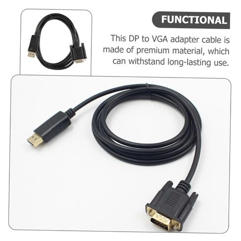 1.8M Displayport to Vga Cable High Definition Video Adapter for Monitor Projector Stable Performance Easy to Use Compatible with Desktop Computers More in Kuwait