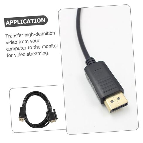 1.8M Displayport to Vga Cable High Definition Video Adapter for Monitor Projector Stable Performance Easy to Use Compatible with Desktop Computers More in Kuwait
